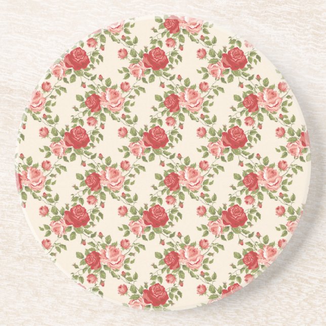 Vintage Shabby Chic Rosmönster Underlägg (Framsidan)