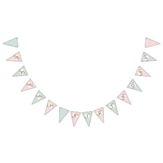 Vintage Shabby Chic Rosor Ram Bunting Flaggor
