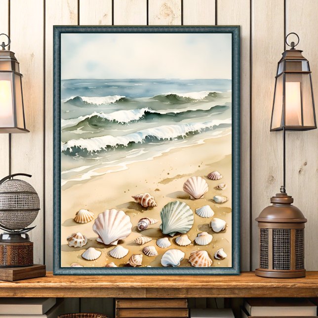 Vintage Shabby chic Seaside Coastal Wall Art Poster (Skapare uppladdad)