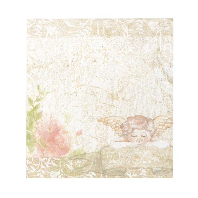 Vintage Shabby Chic Söt Angelique Anteckningsblock (Framsida)
