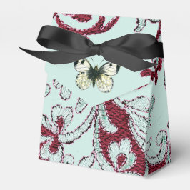 Vintage shabby-chic spets och fjäril presentaskar