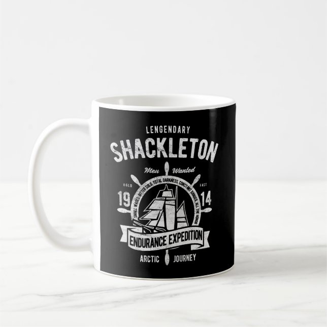 Vintage Shackleton Expedition Antarctica Kaffemugg (Vänster)
