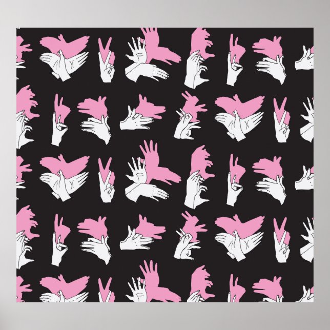 Vintage Shadow Hand Mönster Design Poster (Framsidan)