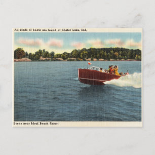 Vintage Shafer Sjö, Indiana Vykort