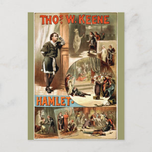 Vintage Shakespeare's Hamlet, 1884. Vykort