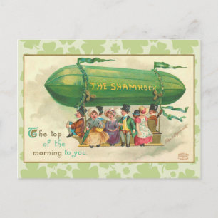 Vintage Shamrock Blimp-vykort Vykort