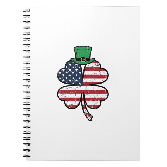 Vintage Shamrock Flag St. Patricks Day Anteckningsbok (Framsidan)