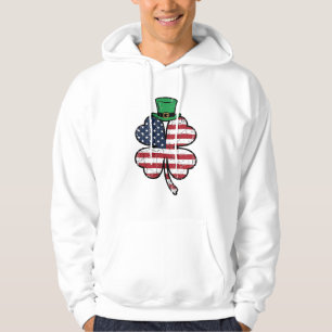 Vintage Shamrock Flag St. Patricks Day Hoodie