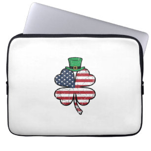 Vintage Shamrock Flag St. Patricks Day Laptop Fodral