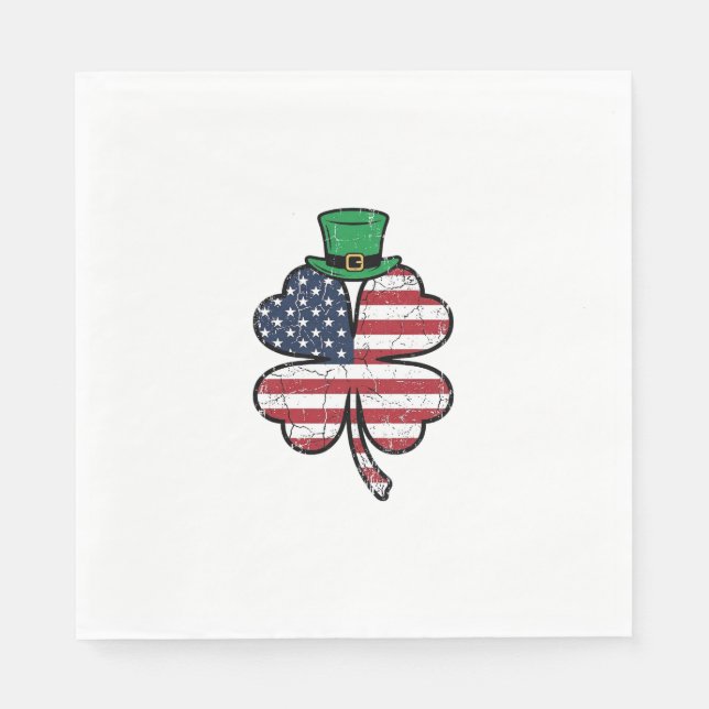 Vintage Shamrock Flag St. Patrick's Day Pappersservett (Framsidan)