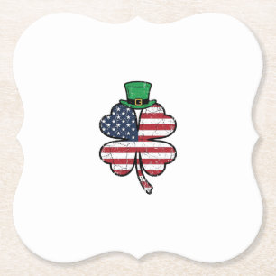 Vintage Shamrock Flag St. Patrick's Day Underlägg Papper