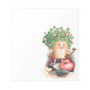 Vintage Shamrock Heart och Nyckel St patrick's day Anteckningsblock