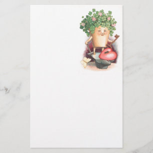 Vintage Shamrock Heart och Nyckel St patrick's day Brevpapper