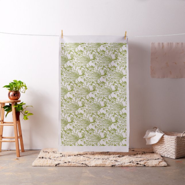 Vintage Shamrock Illustration Tyg (In Situ)