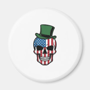 Vintage Shamrock Skalle Flagga Vektor Design_1 Magnet