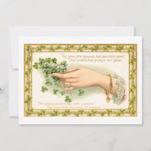 Vintage Shamrock St. Patrick Day Dikt Julkort