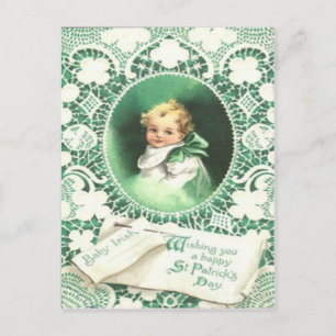 Vintage Shamrocks Emerald Isle St patrick's day Ca Vykort