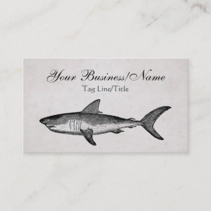 Vintage Shark Beach Visitkort