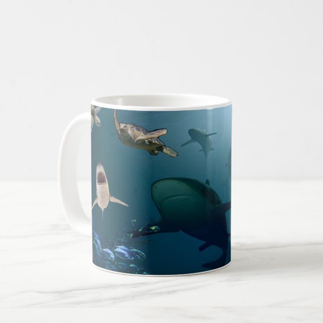 Vintage Shark-bete Kaffemugg (Framsida vänster)
