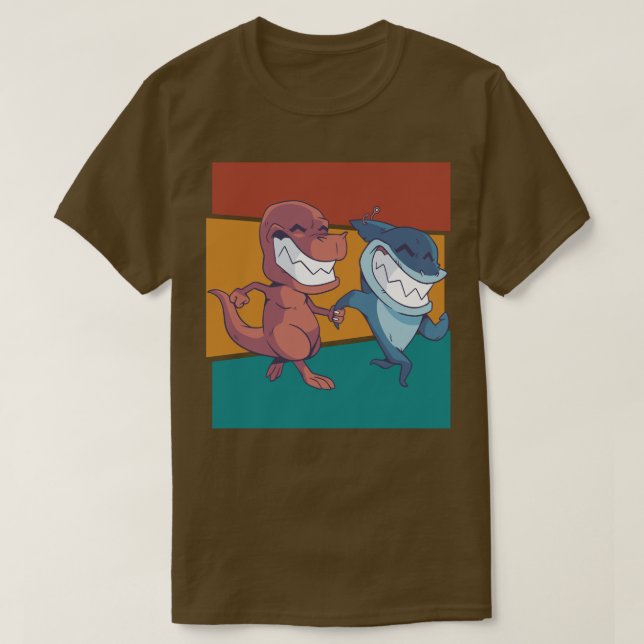 Vintage Shark Dinosaur T Shirt (Design framsida)