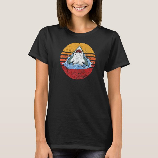 Vintage Shark Retro Stil Shark T Shirt (Framsida)