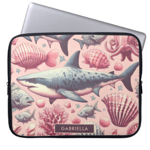 Vintage Shark Seamless Laptop Fodral