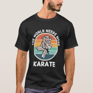 Vintage Shark the World Need more Karate Retro Ka T Shirt