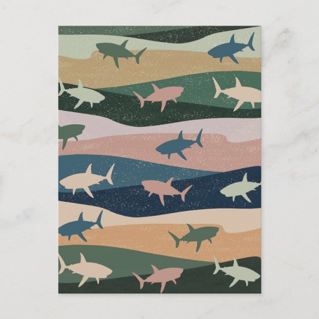 VINTAGE SHARK WAVE VYKORT (Framsida)