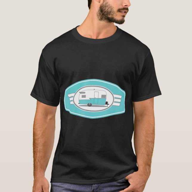 Vintage Shasta Camper Trailer T Shirt (Framsida)