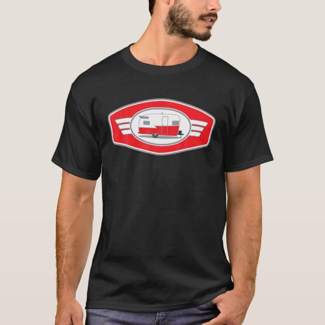Vintage Shasta Camper Trailer Tee - Red/White (Framsida)