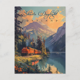 Vintage Shasta Daylight Tåg Vykort