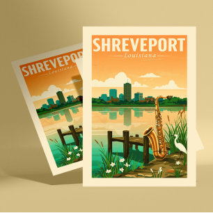 Vintage Shavslöjport Louisiana Vykort