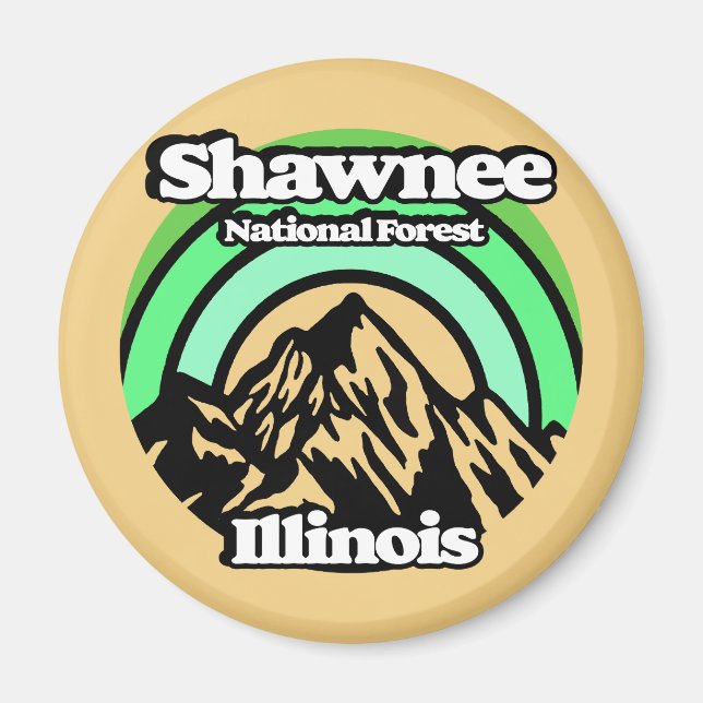 Vintage Shawnee National Forest Illinois Magnet (Framsidan)