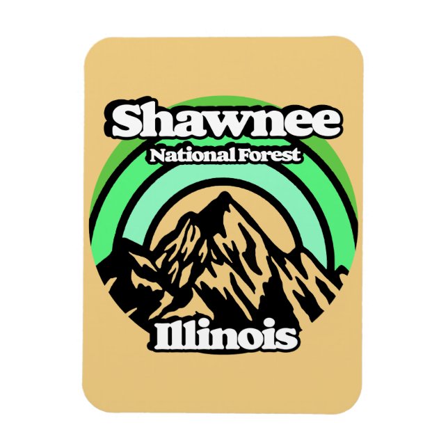 Vintage Shawnee National Forest Illinois Magnet (Vertikal)