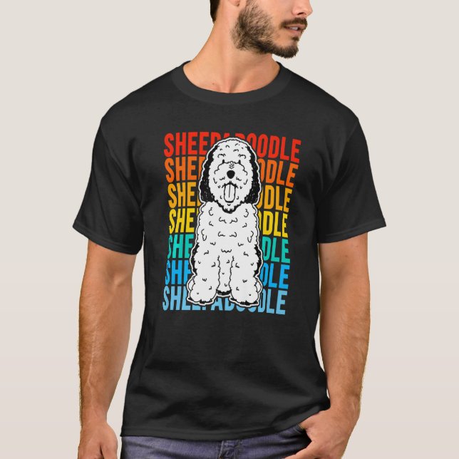 Vintage Sheepadoodle Premium T Shirt (Framsida)