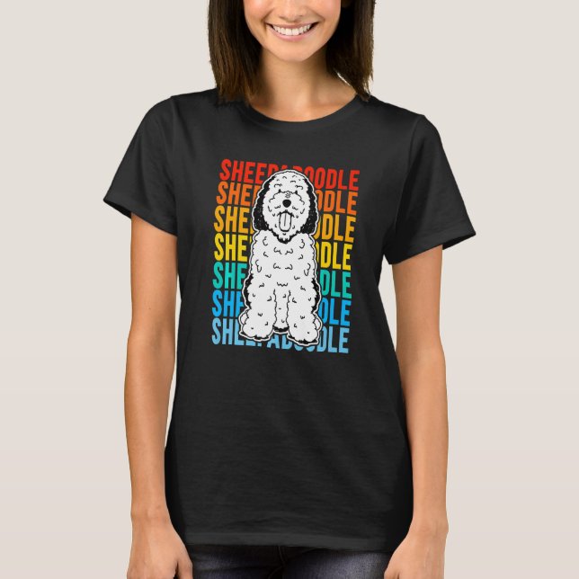 Vintage Sheepadoodle Premium T Shirt (Framsida)