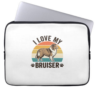 Vintage Sheltie Hund Jag älskar min Bruiser Retro Laptop Fodral