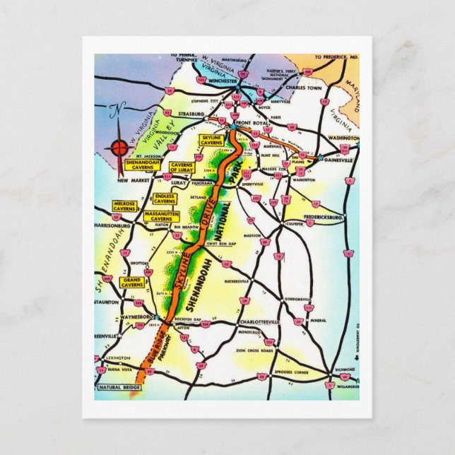 Vintage Shenandoah Park VA vykort (Framsida)