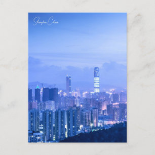 Vintage shenzhen China chinese Travel vattenfärg Vykort