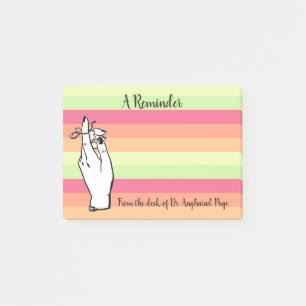 Vintage Sherbet Rand påminnelse Anpassningsbar 4X3 Post-it Block