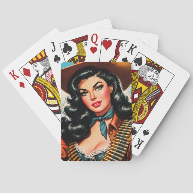Vintage sheriff Pin-up Casinokort (Baksidan)