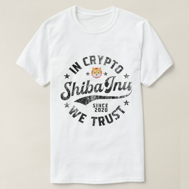 Vintage Shiba Inu Crypto Design T Shirt (Design framsida)