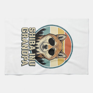 Vintage Shiba Inu Farfar Hund Tröja Design_1 Kökshandduk