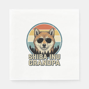 Vintage Shiba Inu Farfar Hund Tröja Design_1 Pappersservett