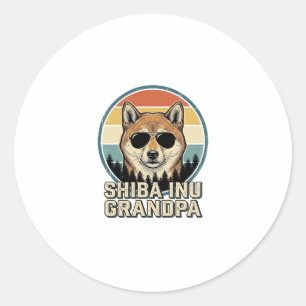 Vintage Shiba Inu Farfar Hund Tröja Design_1 Runt Klistermärke