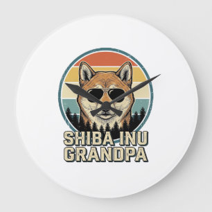 Vintage Shiba Inu Farfar Hund Tröja Design_1 Stor Klocka