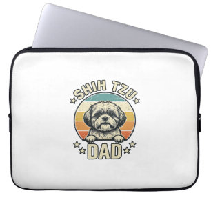 Vintage Shih Tzu Pappa Hund Älskar Tröja Design_1 Laptop Fodral