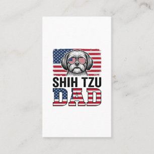 Vintage Shih Tzu Pappa Patriotisk Hund Tröja Desig Visitkort