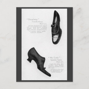 Vintage Shoe Catalog Page Postcard Vykort