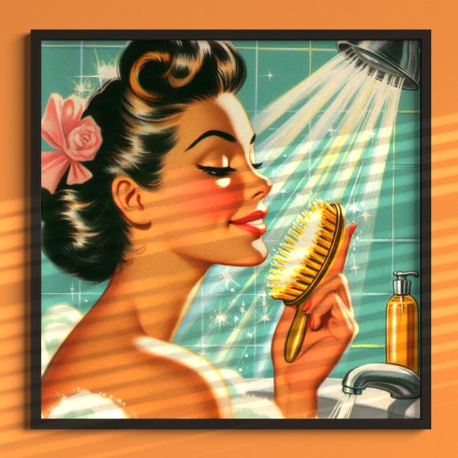 Vintage Shower Pin Up Poster (Skapare uppladdad)